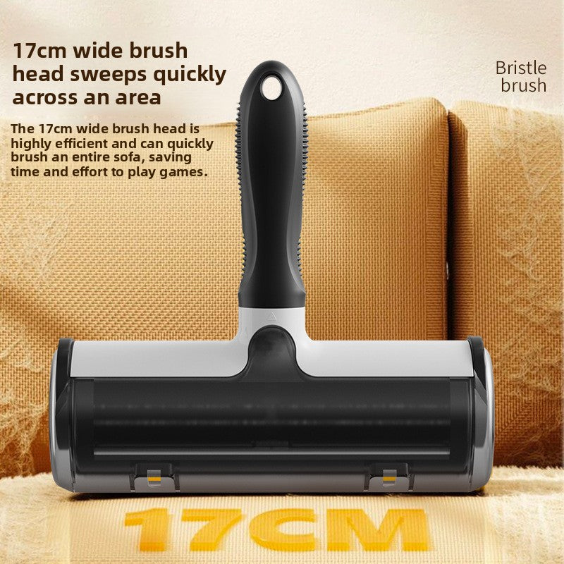 Pet roller-type hair removal brush