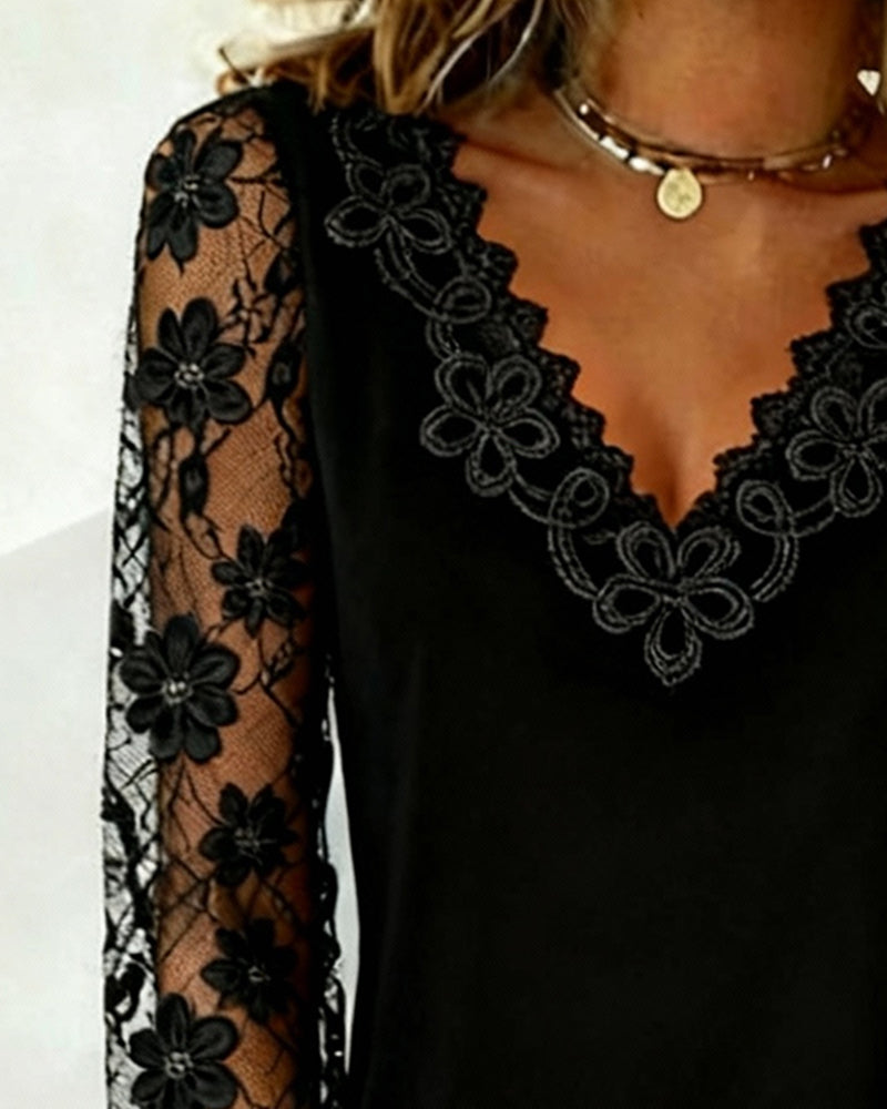 Chic Long-Sleeve V-Neck Top