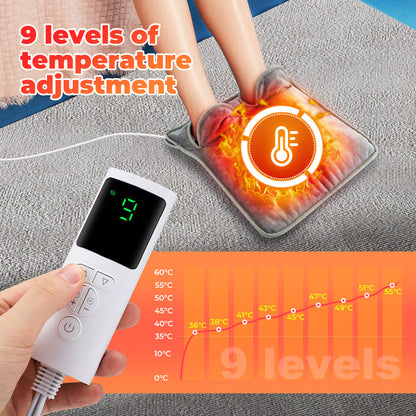 Electric Heating Foot Warmer Pad with Adjustable Temperature and Timer