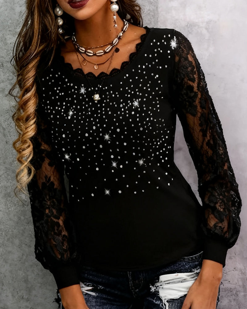 Trendy Patchwork Print Top