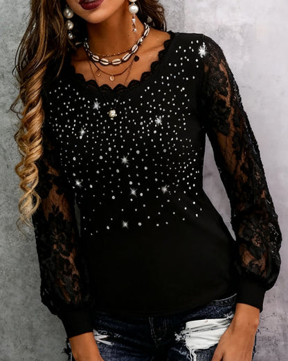 Trendy Patchwork Print Top