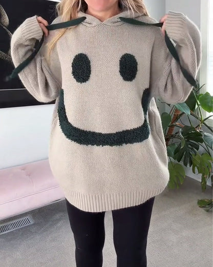 Relaxed Fit Smiley Face Hoodie
