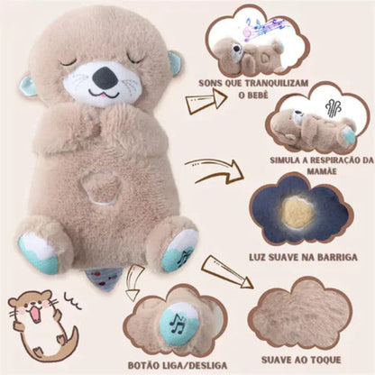 Interactive Plush Toy with Light and Music - Brown Otter