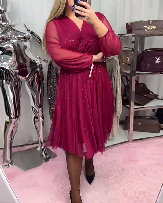 Chic V-Neck Fashion Dress