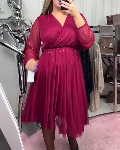 Chic V-Neck Fashion Dress