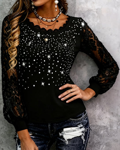 Trendy Patchwork Print Top