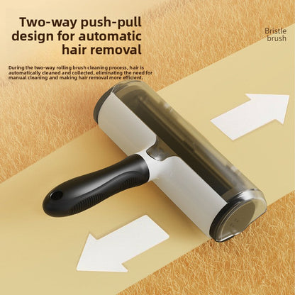 Pet roller-type hair removal brush