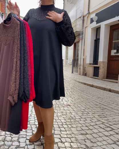 Chic Lace Overlay Dress