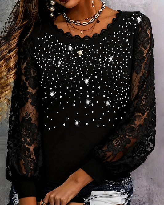 Trendy Patchwork Print Top