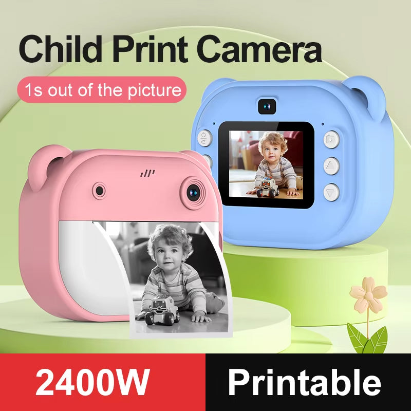 Pink Instant Print Camera for Kids