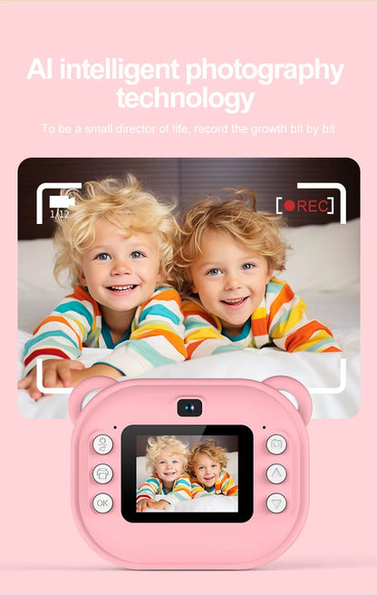 Pink Instant Print Camera for Kids